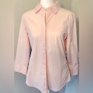 J. Crew Pink 3/4 Length Sleeve Button Down Shirt